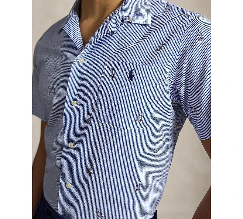 Polo Ralph Lauren Men's Classic-Fit Sailboat Seersucker Shirt