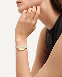 Movado Women's Bold Evolution 2.0 Mini Tank Swiss Quartz Chalk Leather Watch, 20x23mm