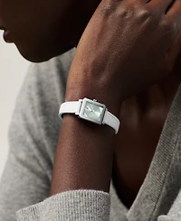 Movado Women's Bold Evolution 2.0 Mini Tank Swiss Quartz White Leather Watch, 20x23mm