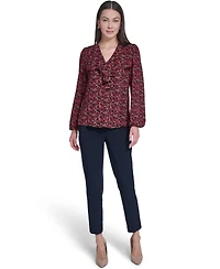 Tommy Hilfiger Women's V-Neck Ruffle Pull-On Blouse