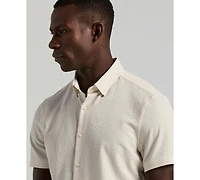 Perry Ellis Men's Slim-Fit Stretch Solid Button-Down Seersucker Shirt