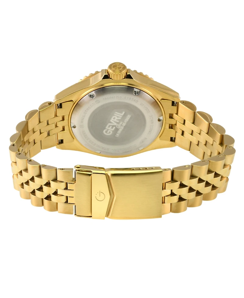 Gevril Men's Wall Street Swiss Automatic Ip Bracelet Watch