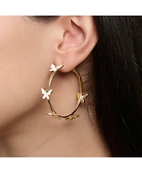 Jessica Simpson Butterfly Hoop Earrings for Women