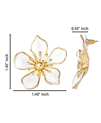 Jessica Simpson Enamel Flower Stud Earrings for Women