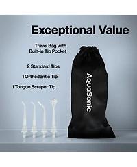 AquaSonic Elite Rechargeable Water Flosser - 300ml Tank, 4 Tips, Travel Bag