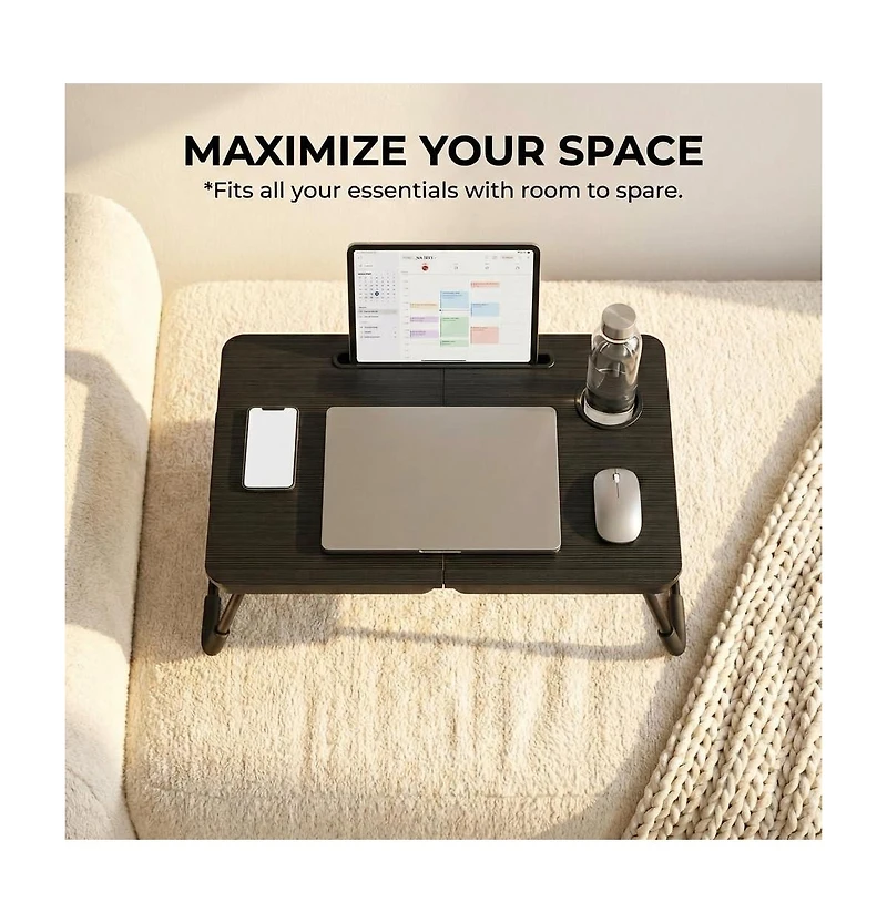 Gnuadz 17" Foldable Laptop Bed Desk Tray Table Cup Holder