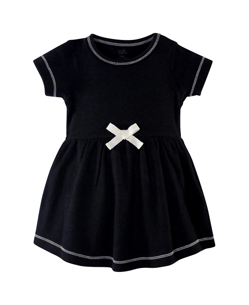 Touched by Nature Baby Girls Natural Cotton Dresses Featuring Both Short and Long Sleeves