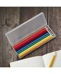 Gnuadz 4 pieces Plastic Pencil Case Hinged Lid Snap Closure Stationery Storage Office