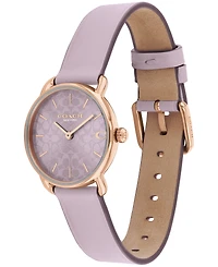 Coach Women's Elliot Purple Leather Strap Watch, 28mm