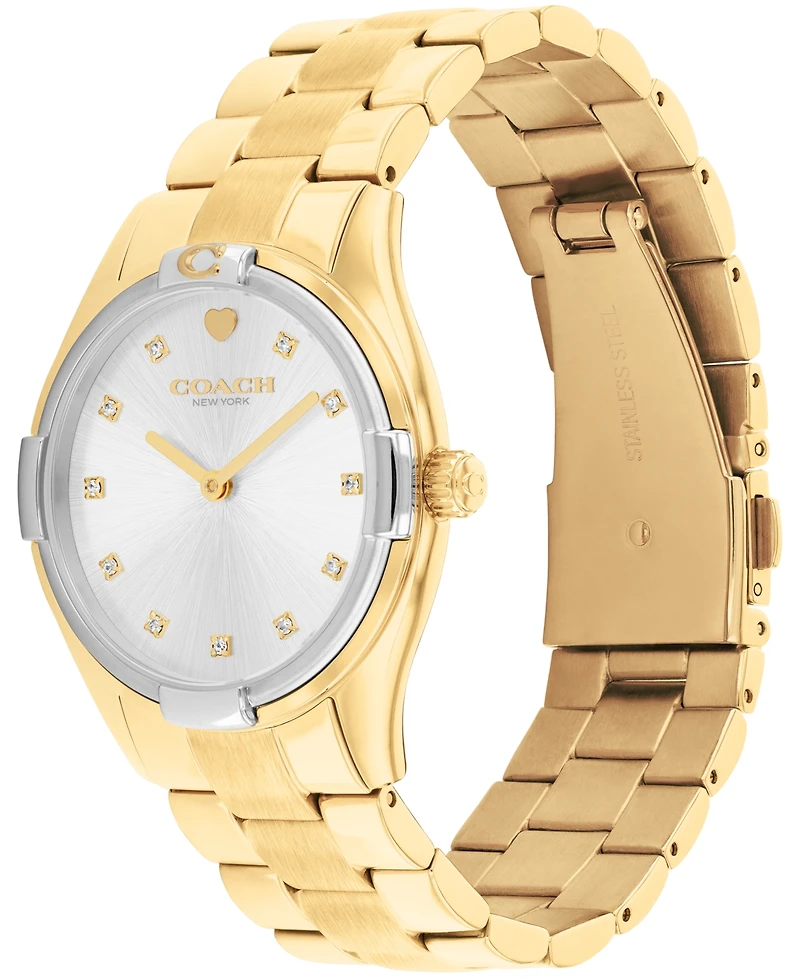 Coach Women's Brooks Gold Tone Stainless Steel Bracelet Watch, 34mm