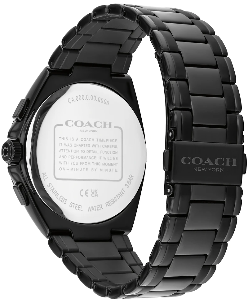Coach Men's Jackson Black Ip Stainless Steel Bracelet Watch, 41.5mm