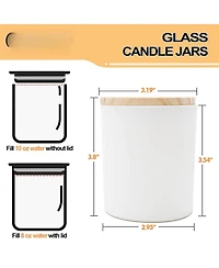 Gnuadz 15pcs Candle Jars With Wood Lids Empty Sample Container Thick Glass Matte 10oz
