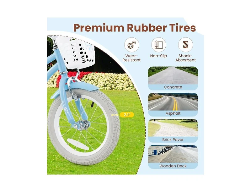Hongge 16 Inch Kids Bike with Adjustable Handlebar and Seat