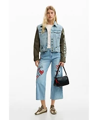 Desigual Women's Bimaterial parka Mickey Mouse