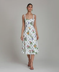 Avec Les Filles Women's Fit & Flare Floral-Print Dress