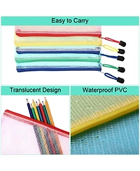 Gnuadz 150 Pack Mesh Zipper Pouch Clear Cosmetic Toiletry Bag Travel Storage Case