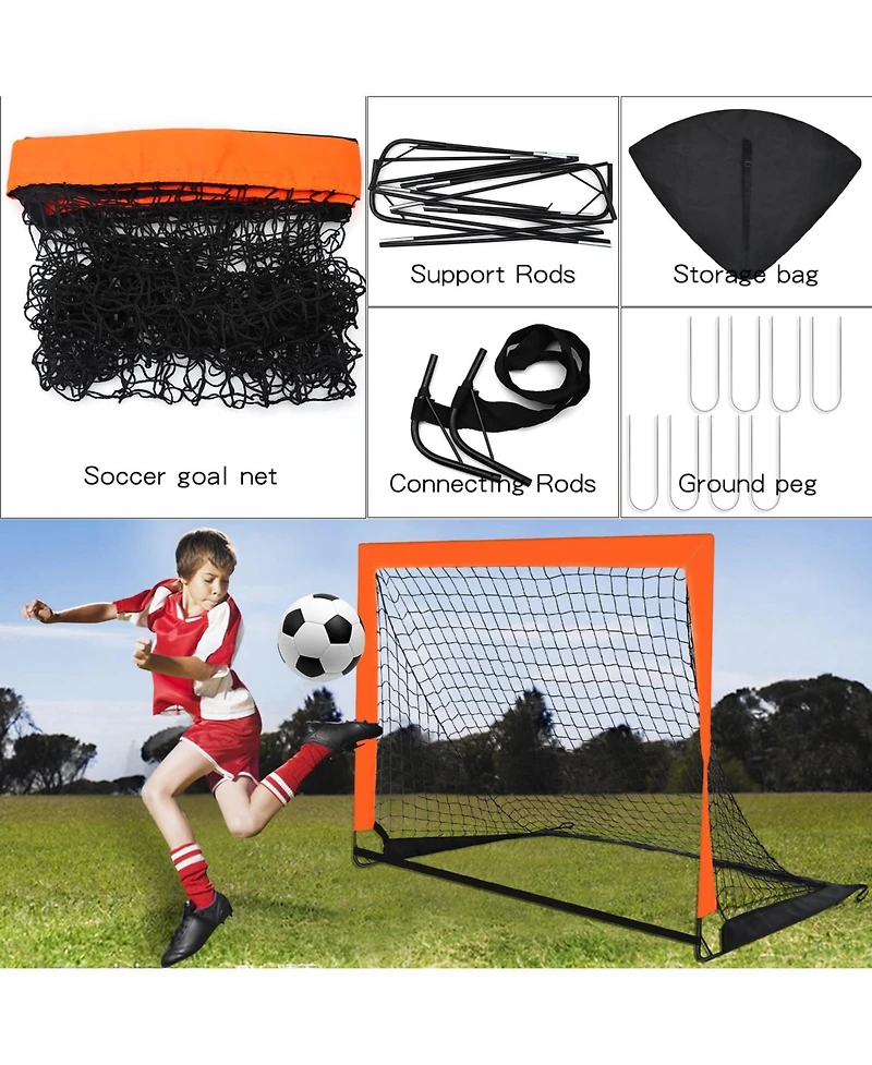 Gnuadz 2 Pack, 4'x3' Portable Soccer Goals Pop Up Backyard Indoor Outdoor Sports Gifts