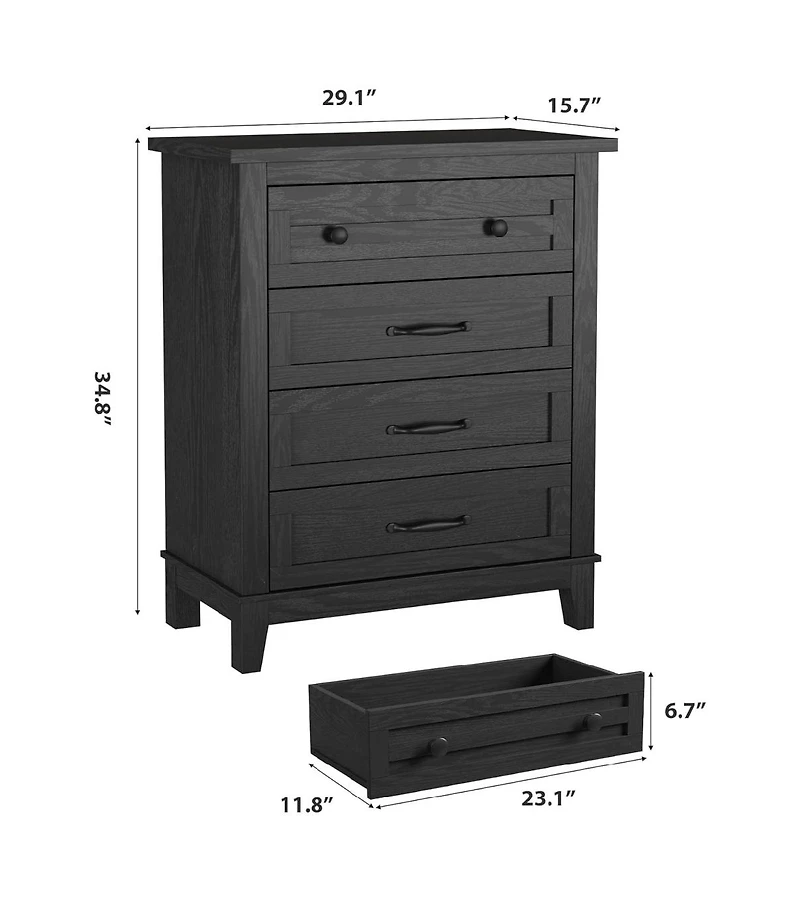 Gaomon Tall Bedroom Dresser with 4 Drawers and Storage