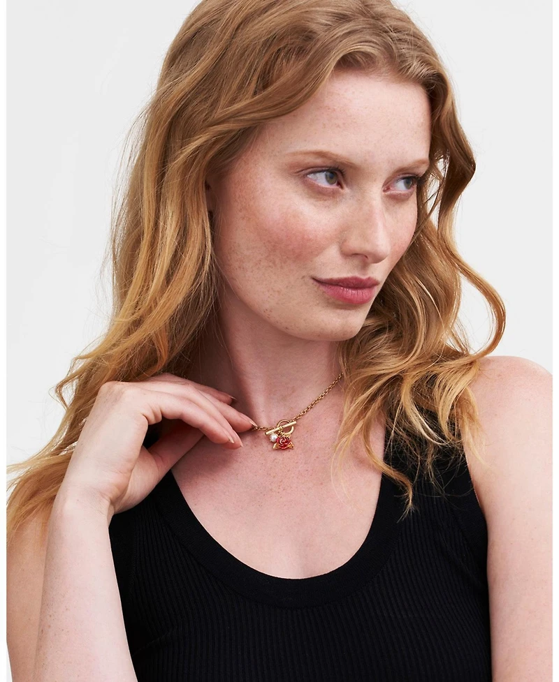 Fable England English Rose Pearl Gold Chain Necklace