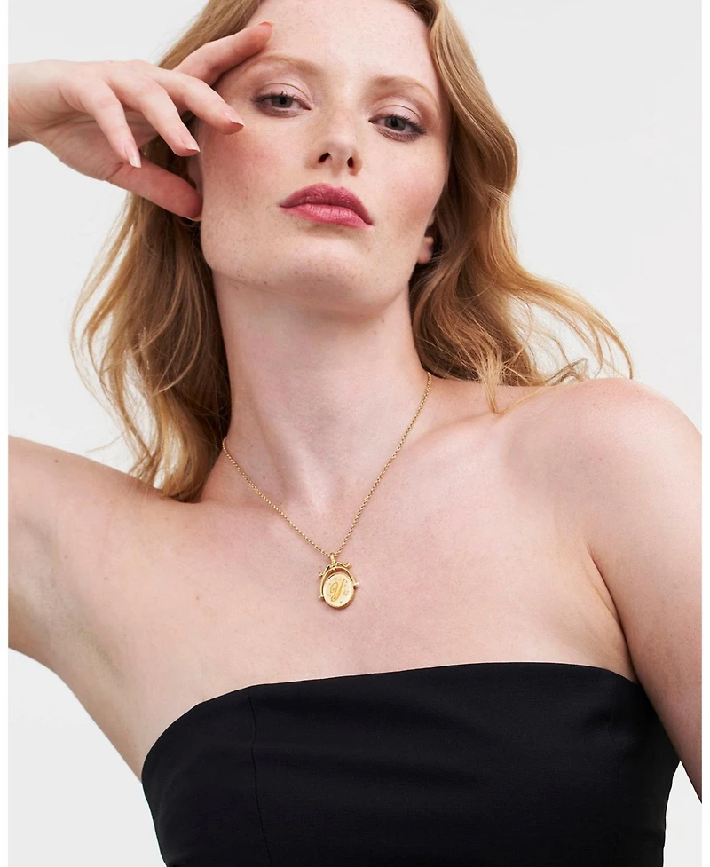 Fable England Y Initial Yarrow Gold Spinner Chain Necklace