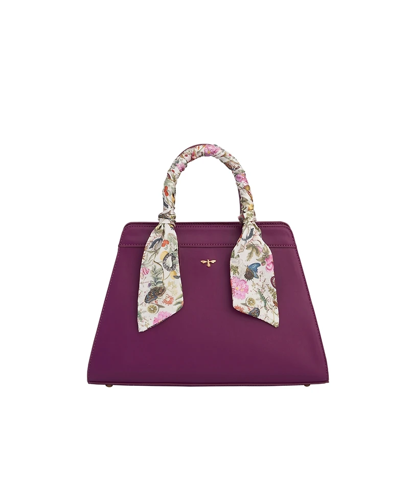 Fable England Floral Engravings Large Plum Tote