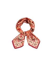 Fable England Women's Folksy Fox Tales Peach Square Scarf