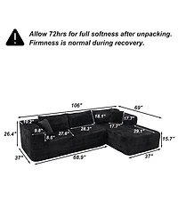 Famapy 106" Modular Sectional Sofa with Pillows