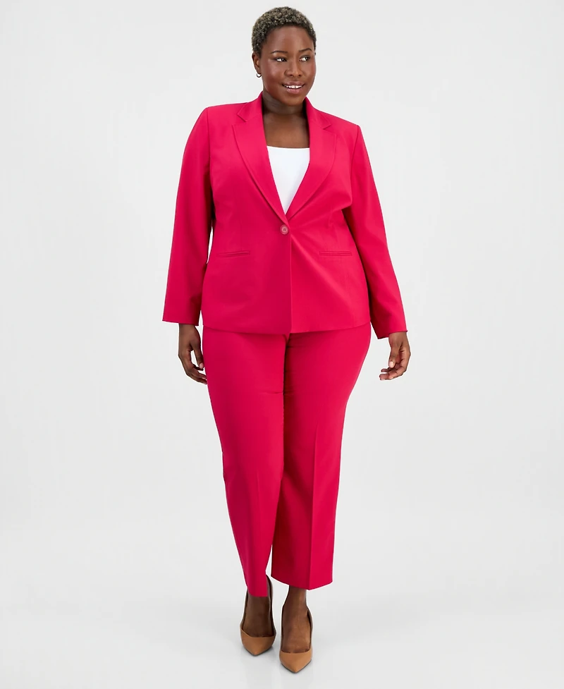 Le Suit Plus One-Button Notch-Collar Jacket & Fly-Front Slim Pants