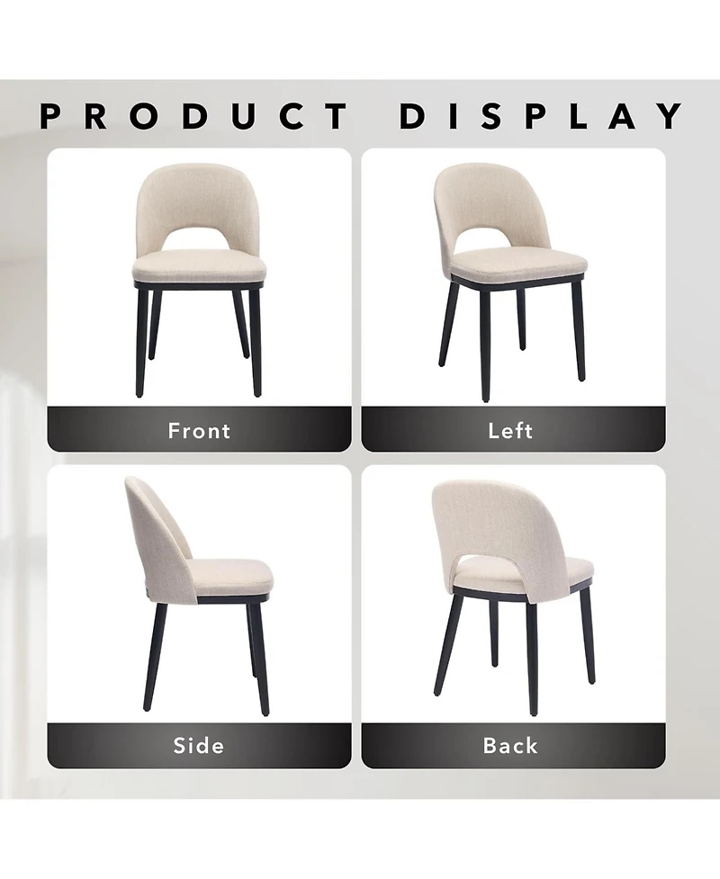 gaomon Wooden Dining Chairs Set of 2, Modern Fabric Upholstered Dining Room Chair, Large Dining Room Kitchen Chairs with High Back & Deep Seat