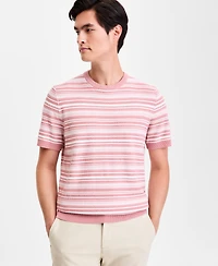 Alfani Men's Short-Sleeve Stripe Crewneck Sweater Tee, Macy's Exclusive