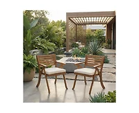 sumyeg Outdoor Hermosa Kd Wood Dining Chair With Cushions(Set of 2)