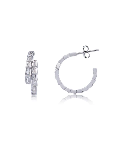 The Lovery Cz Snake Hoop Earrings Sterling Silver