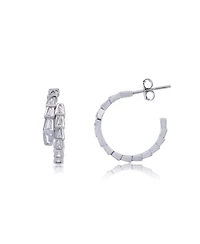 The Lovery Cz Snake Hoop Earrings Sterling Silver
