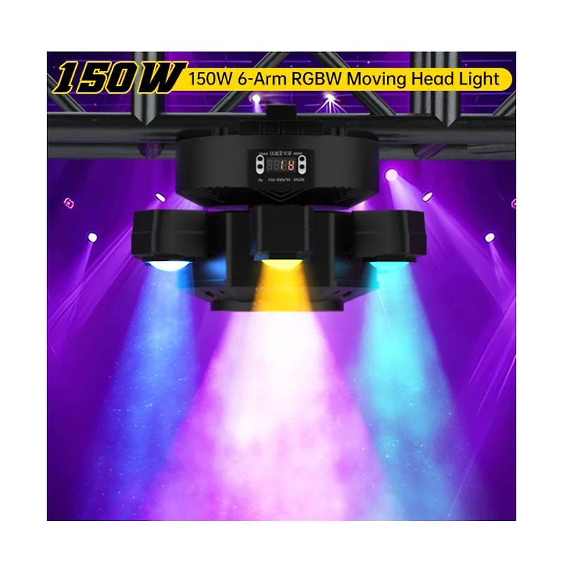 Artudatech 150W Rgbw Moving Head Light with Dmx Control Laser and Strobe.