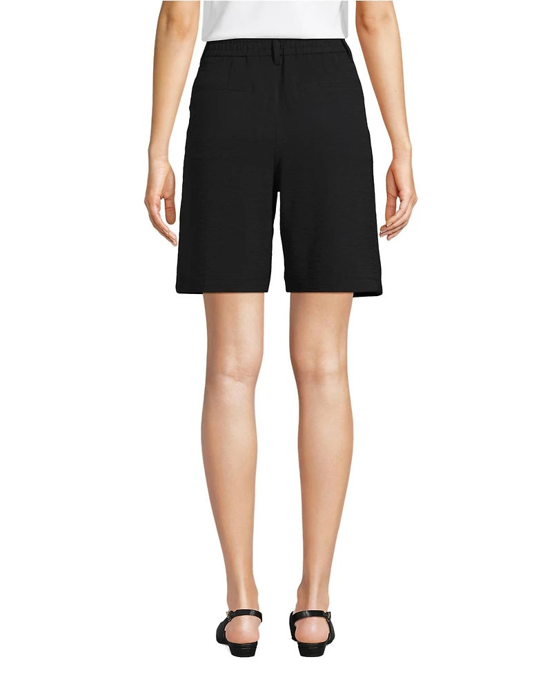 Lands' End Women's Creaseless High Rise 8" Shorts