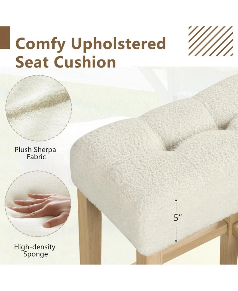 Gouun Upholstered Counter Height Bar Stools Set of