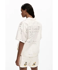 Desigual Women's Short-sleeve embroidered shirt