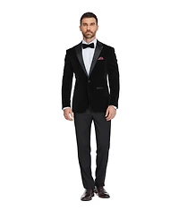 Gino Vitale Men's 2-Piece Velvet Birdseye Lapel Slim-Fit Tuxedo
