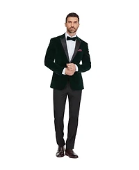 Gino Vitale Men's 2-Piece Velvet Birdseye Lapel Slim-Fit Tuxedo