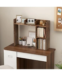 Sugift Three Tier Desk Bookshelf with Open Shelves for Home Office