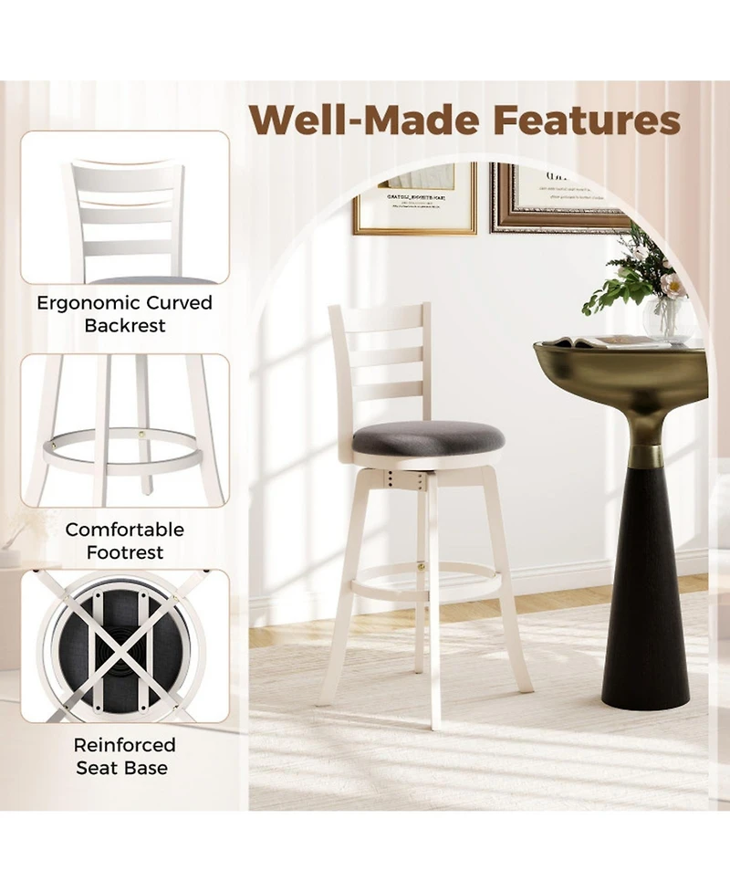 Gouun 30.5 in Swivel Counter Height Bar Stools Set of 2