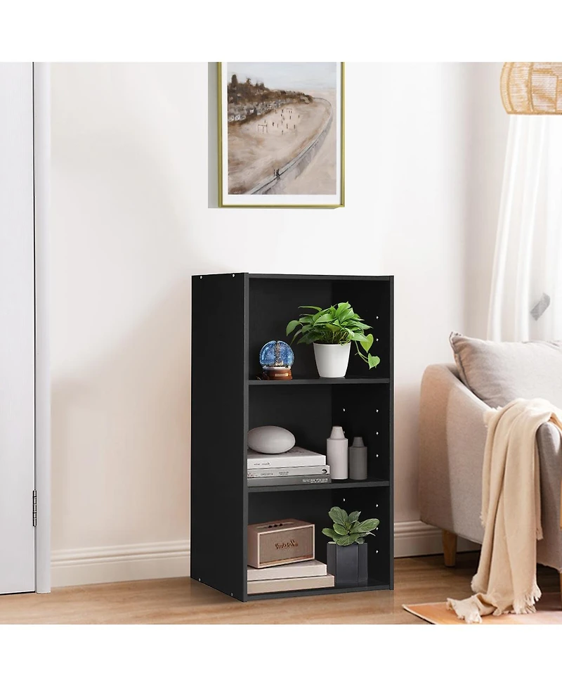 Sugift Modern Three Shelf Bookcase Storage Display Cabinet
