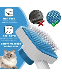 Aronkl Cat Brush for Long Short Haired Cats Remove Loose Mats Rounded Pins Skin Friendly Easy Clean Grooming Tool