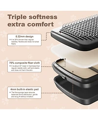 Aronkl Self Cleaning Deshedding Cat Brush Adjustable 2 Level Pins One Click Ergonomic Handle For Small Pets