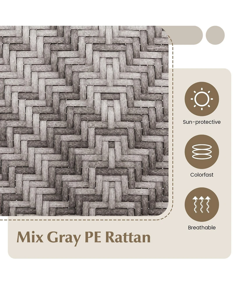 Gymax Set of 4 Folding Chairs w/ Armrests Metal Frame for Garden No Assembly Patio