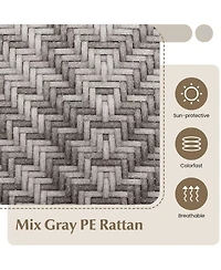 Gymax Set of 4 Folding Chairs w/ Armrests Metal Frame for Garden No Assembly Patio