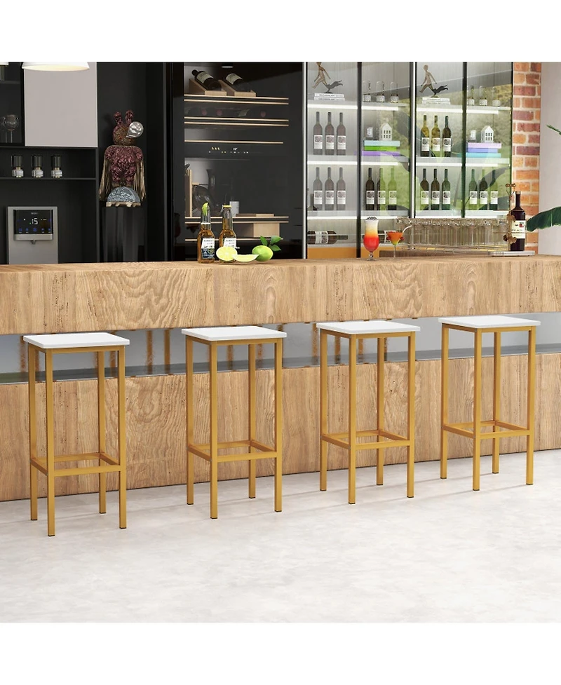Gouun Counter Height Bar Stools Set of 4 with Wood Frame
