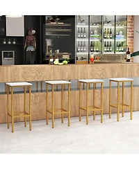 Gouun Counter Height Bar Stools Set of 4 with Wood Frame