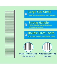 Aronkl Dog Slicker Brush Extra Long Pins Grooming Shedding Tangles Loose Hair for Medium Long Hair Dogs Cats
