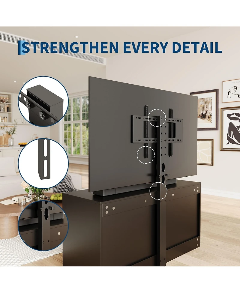 gaomon 6 Drawer Tv Stand Dresser for 32-80 Inch TVs, Wood Entertainment Center with Adjustable Mount.